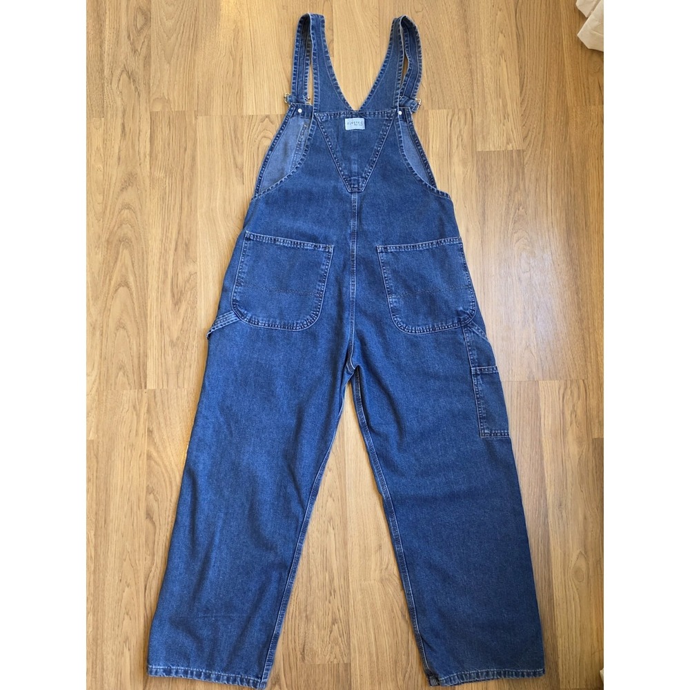 Riveted by Lee Denim Carpenter Bib Overalls Dungarees Size Lp Dungarees Y2K - Picture 2 of 8